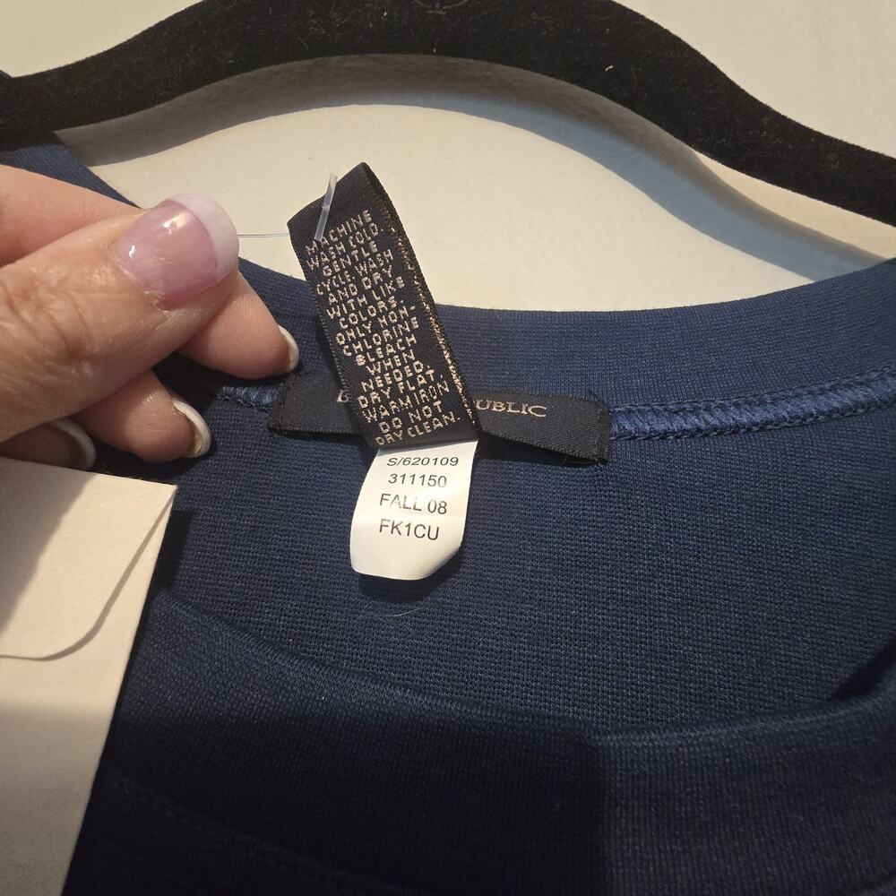 Banana Republic NEW Sleeveless Dress Womens MED Stretch Blue Preppy Business $69 - Picture 5 of 13